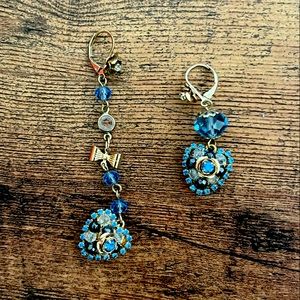 Beautiful Betsey Johnson Asymmetrical Dangle Earrings